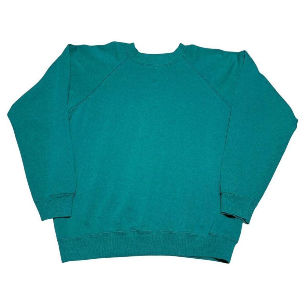 Vintage 90s Hanes Turquoise Stained Crewneck Sweatshirt Women's Large